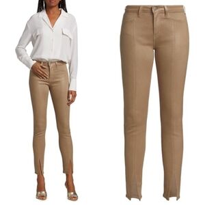 L'AGENCE Jyothi Coated Skinny Jeans in Cappuccino Brown Size 25‎